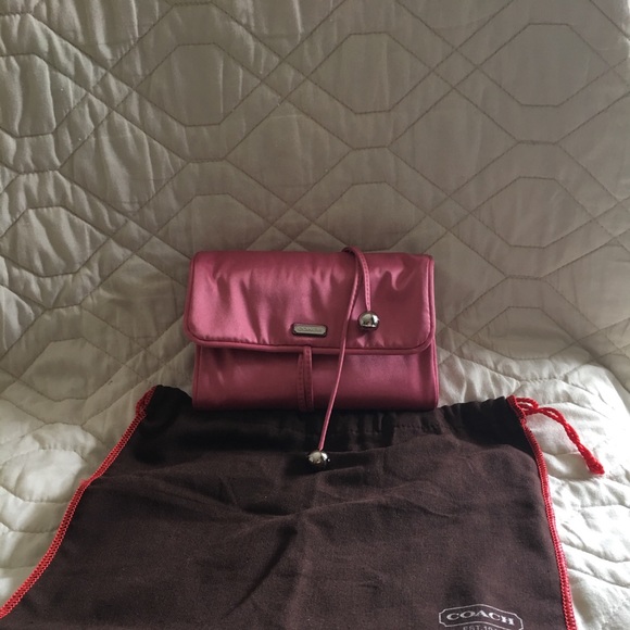 Coach pink satin jewelry roll - Picture 3 of 5